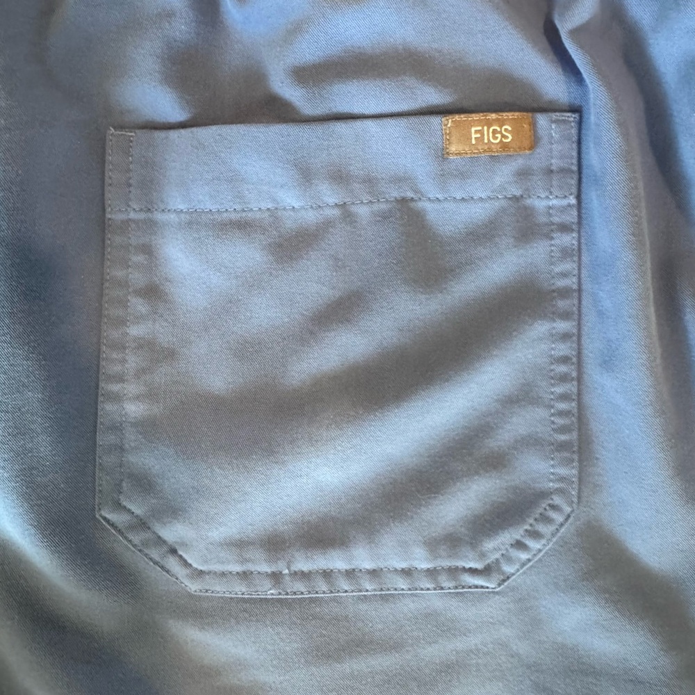 Figs Blue Scrub Pants with Drawstring - Picture 3 of 7